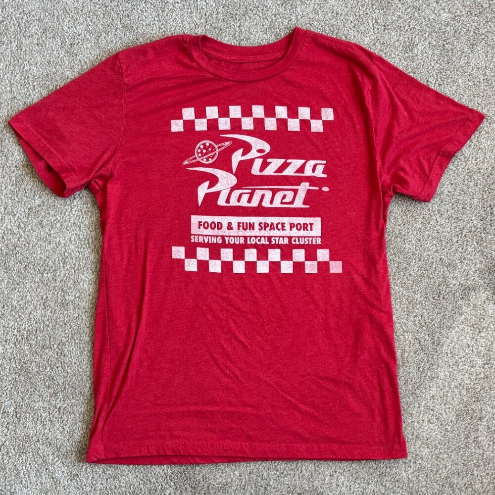 Disney Pixar Toy Story Pizza Planet Red Shirt Adult Size Large Red